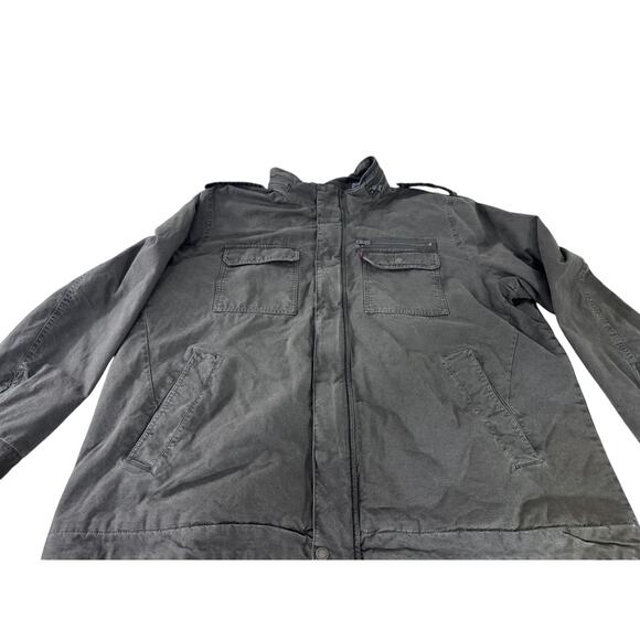 "Levis" Green Denim Quilted Lined Jacket Full Zip No Hood 3XL Mens Jacket Rugged - Picture 1 of 11
